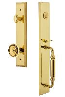 Grandeur HardwareFAVFGRSOLFifth Avenue One-Piece Handleset with F Grip and Soleil Knob
