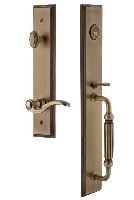 Grandeur HardwareCARFGRBELCarre' One-Piece Handleset with F Grip and Bellagio Lever