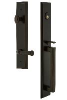 Grandeur HardwareCARDGRGEOCarre' One-Piece Handleset with D Grip and Georgetown Lever