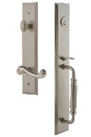 Grandeur HardwareCARFGRNEWCarre' One-Piece Handleset with F Grip and Newport Lever