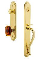 Grandeur HardwareARCSGRBCAArc One-Piece Handleset with S Grip and Baguette Amber Knob