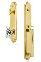 Grandeur HardwareARCDGRBCCArc One-Piece Handleset with D Grip and Baguette Clear Crystal Knob