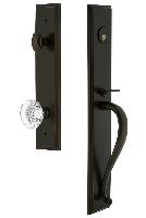Grandeur HardwareCARSGRBORCarre' One-Piece Handleset with S Grip and Bordeaux Knob