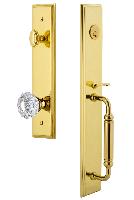 Grandeur HardwareCARCGRVERCarre' One-Piece Handleset with C Grip and Versailles Knob