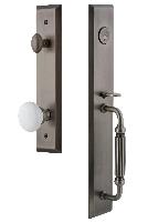Grandeur HardwareFAVFGRHYDFifth Avenue One-Piece Handleset with F Grip and Hyde Park Knob